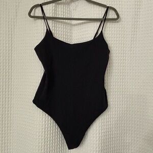 Aritzia Babaton Black Spaghetti Strap Bodysuit
